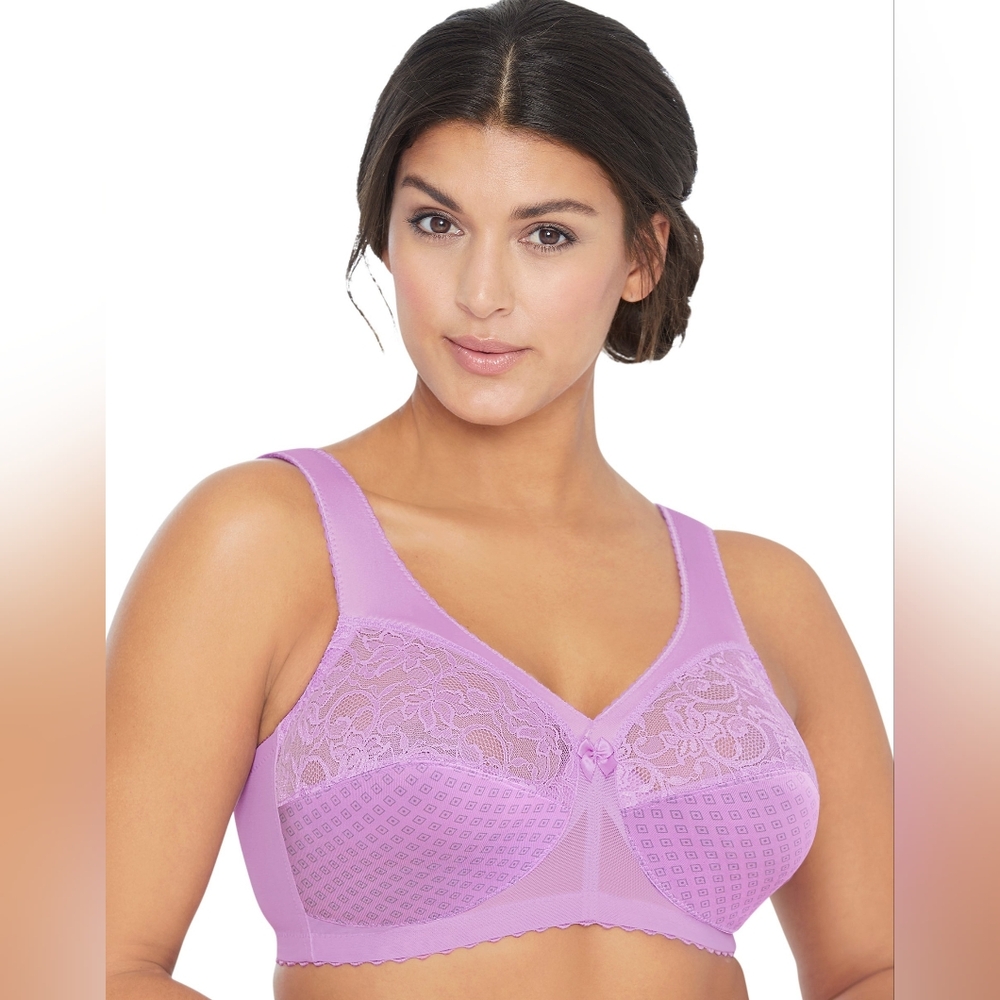 Glamorise 40G Magic Lift Full Figure Support Purple Bra Wireless #87523 WL180